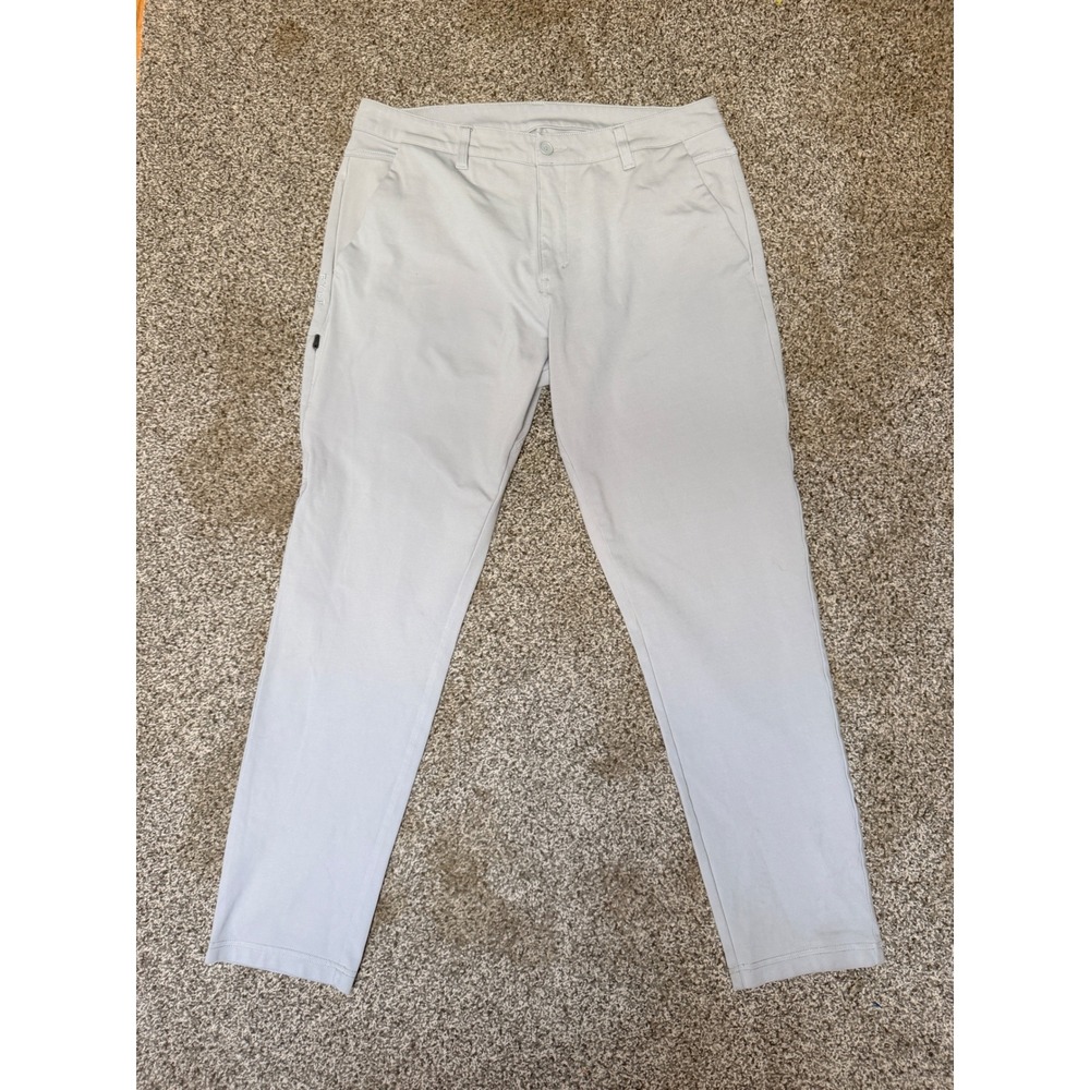 BYLT Premium Basics Everyday Pant 2.0 Slim Fit Mens 36 Light Grey Chino